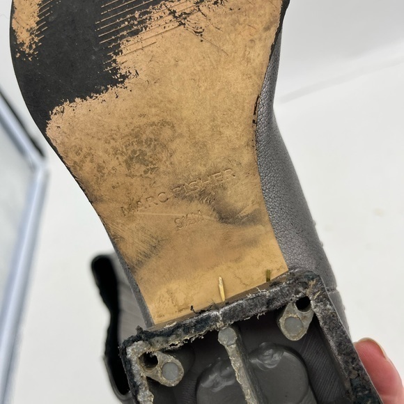 Marc Fisher Women’s Idalee Metallic Silver Studded Chelsea Ankle Boots - Picture 11 of 14